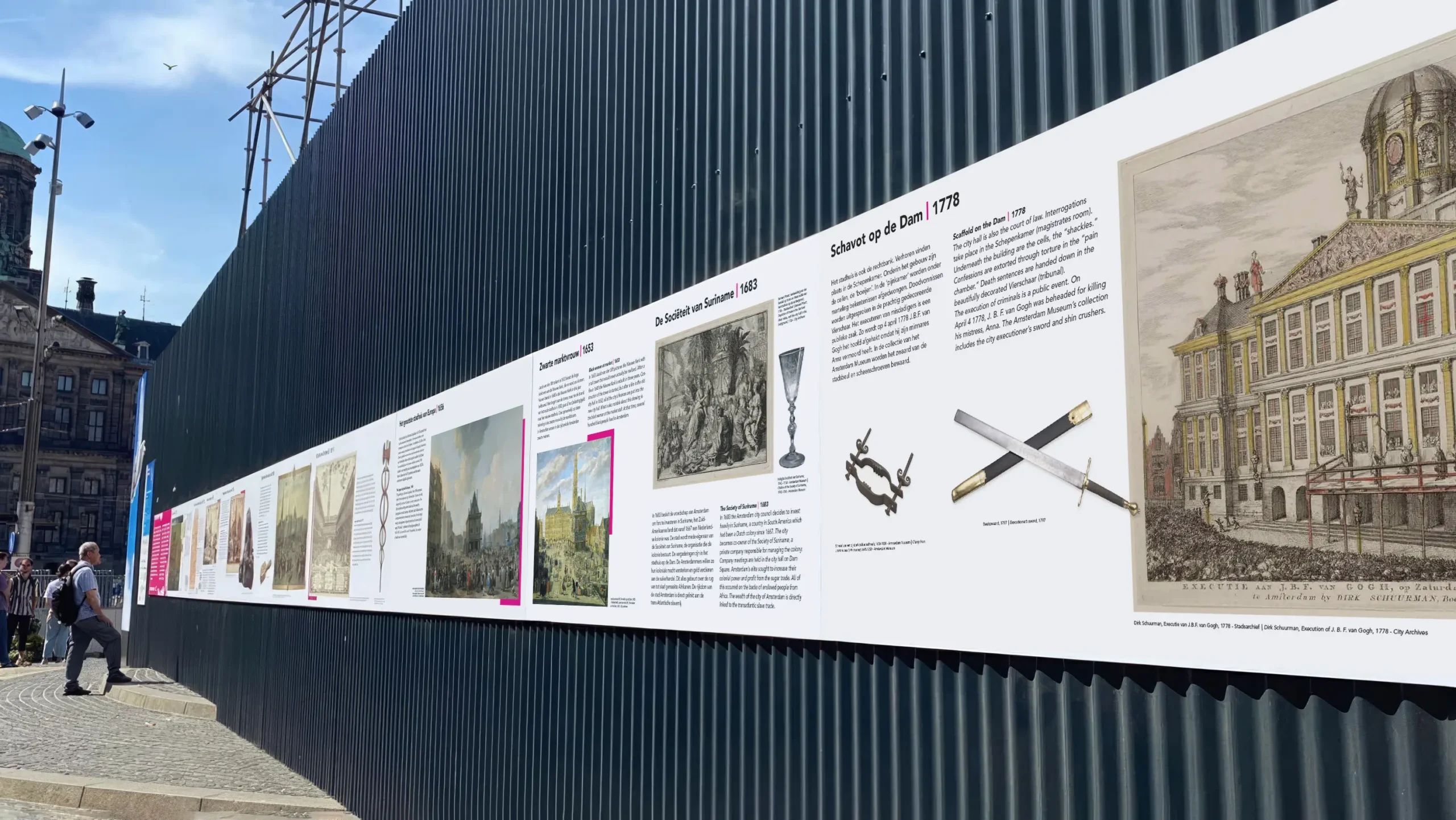 bouwwand expositie monument op de dam amsterdam museum vorm de stad